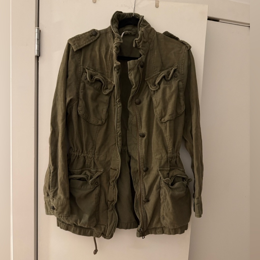 ❤️ Free People Green Military utility Jacket size medium